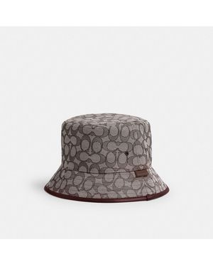 COACH Signature Jacquard Bucket Hat - Brown