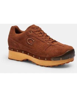 COACH Brain Dead Soho Wooden Clog - Brown