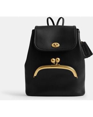 COACH Kisslock Backpack - Black