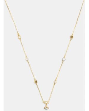 COACH Pearl Charm Necklace - Metallic