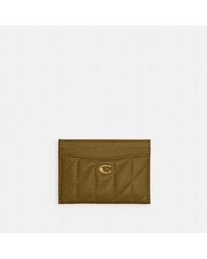 COACH Essential Card Case With Pillow Quilting - Brown