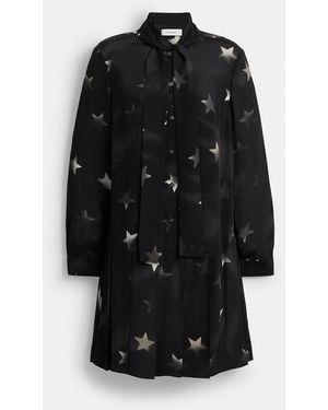 COACH Long Sleeve Star Dress - Black