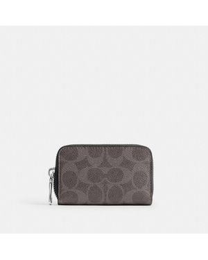 COACH Small Zip Around Card Case - Gray