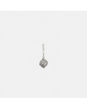 COACH Quilted Cube Huggie Earring - White
