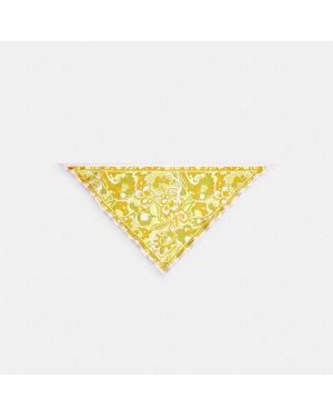 COACH Andrea Paisley Print Silk Triangle Scarf - Yellow