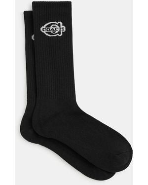 COACH Soho Calf Socks - Black