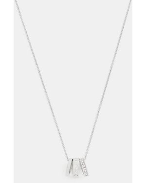 COACH Repeated C Rondelle Necklace - Metallic