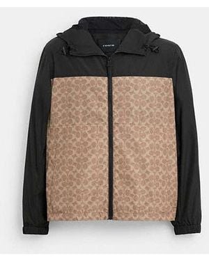 COACH Signature Full Zip Windbreaker - Black