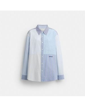 COACH Repurposed Cotton Patchwork Oxford Shirt - Blue