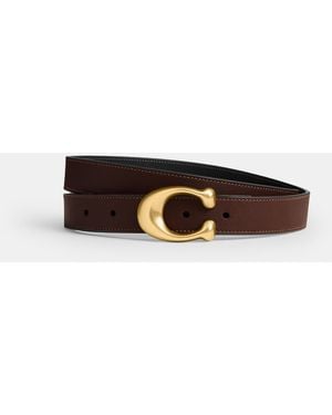 COACH Sculpted C Buckle Reversible Belt, 25 Mm - Brown