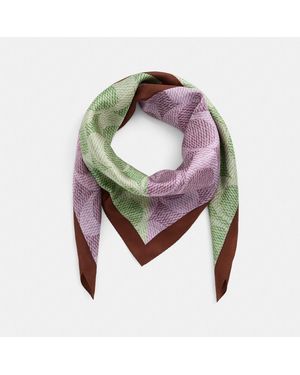 COACH Restored Signature Patchwork Print Silk Square Scarf - Multicolor