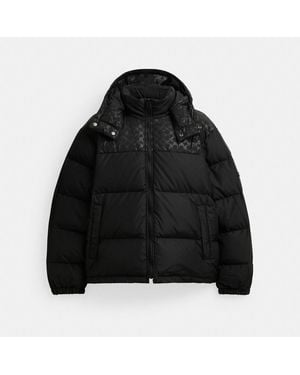 COACH Down Puffer Jacket In Recycled Polyester - Black