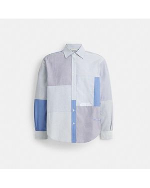 COACH Patchwork Striped Shirt - Blue