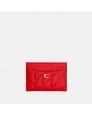 COACH Essential Card Case With Pillow Quilting - Red