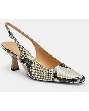COACH Slingback Heel With Snake Print - Gray