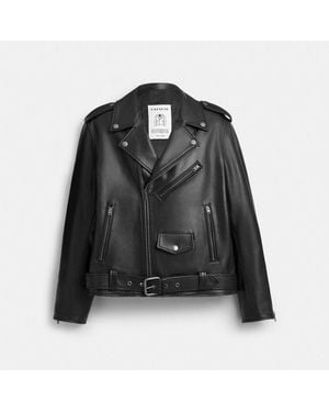 COACH Lightweight Moto Jacket - Black