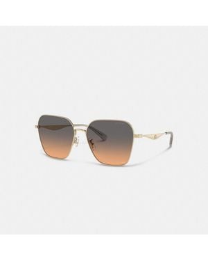 COACH C Hardware Metal Oversized Square Sunglasses - Orange