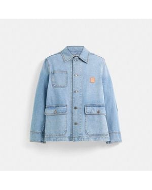 COACH Restored Denim Chore Jacket - Blue