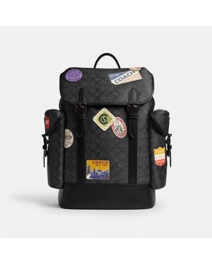 COACH Hitch Backpack With Patches - Black