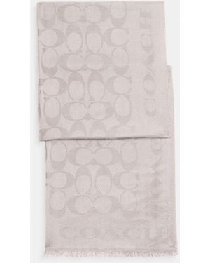 COACH Signature Stole - Grey