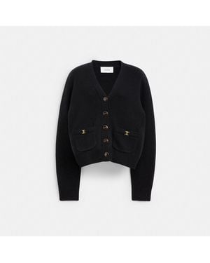 COACH Heritage C Cardigan - Black
