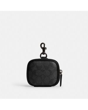 COACH Clip On Pouch In Signature Canvas - Black