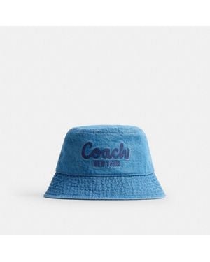 CH Apeau Seau En Denim Brodé De L'Inscription Coa - Blue