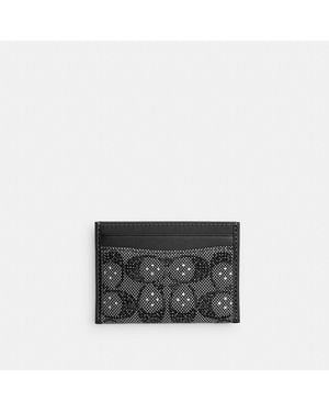 COACH Essential Card Case In Crystal Signature Jacquard - Black