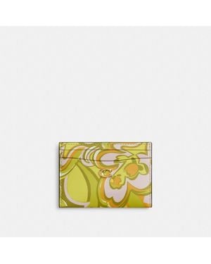 COACH Essential Card Case With Paisley Print - Yellow