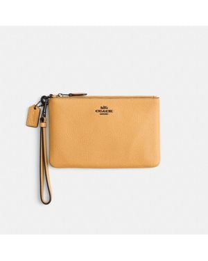 COACH Restored Small Wristlet - Natural