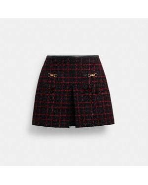 COACH Sculpted C Tweed Skirt - Black