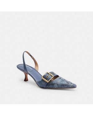 COACH Margot Slingback In Crystal Signature Denim - Blue