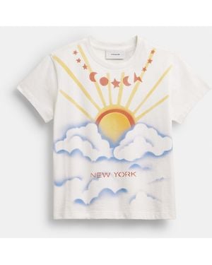 COACH Airbrush 90's Fit T-shirt In Organic Cotton - White