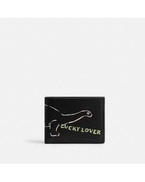 COACH Slim Billfold Wallet With Sketch Print - Black