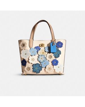 COACH Upcrafted Willow Tote Bag 24 In Colorblock - Blue