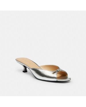 COACH Kitten Heel Sandal - Metallic