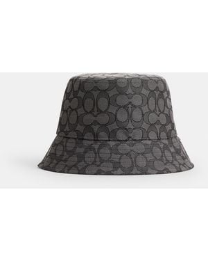 COACH Signature Jacquard Bucket Hat - Grey