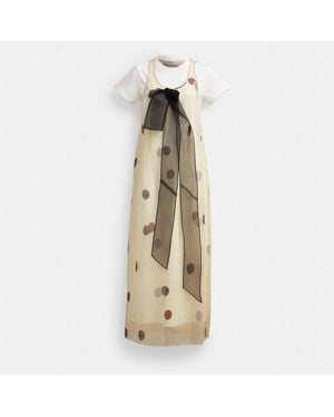 COACH Printed Organza Balloon Dress - Natural
