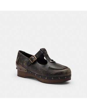 COACH Brain Dead Wooden Mary Jane - Black