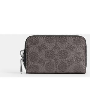 COACH Small Zip Around Card Case - Gray