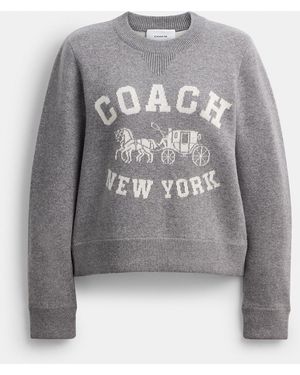 COACH Horse And Carriage Crewneck Sweater - Grey