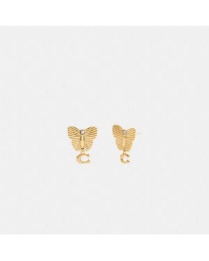 COACH Butterfly Drop Earrings - Metallic