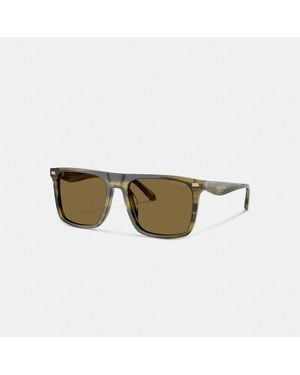 COACH Flat Top Square Sunglasses - Green