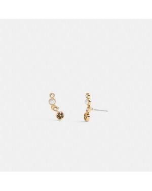 COACH Pearl Tea Rose Crawler Earrings - Metallic