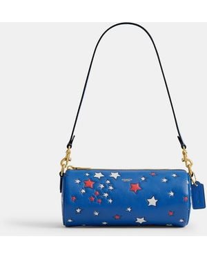 COACH Barrel Bag With Americana Star Print - Blue