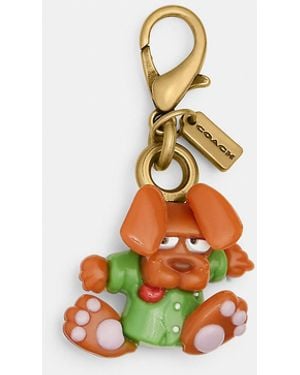 COACH Brain Dead Pocket Dog Charm - White