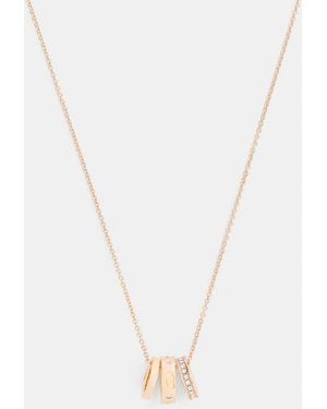 COACH Repeated C Rondelle Necklace - Metallic