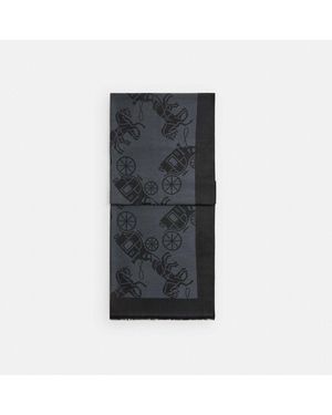COACH Horse And Carriage Print Stole - Gray
