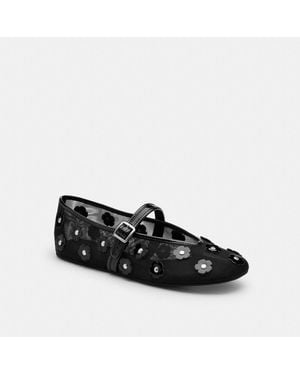 COACH Mary Jane With Tea Rose - Black