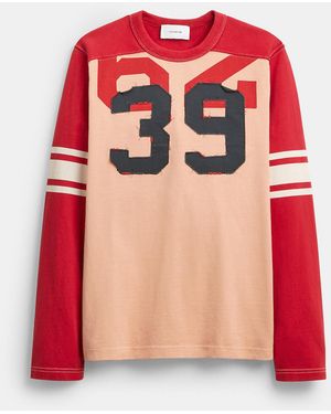 COACH Long Sleeve Varsity T-Shirt - Red
